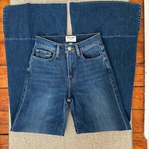 Frame Denim Blue Flare Wide Leg Jeans